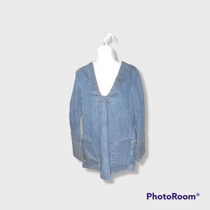 Free People Dreaming of Denim Tunic Dress sz Xs